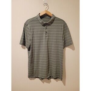 Lululemon Men’s Evolution Short-Sleeve Polo Shirt Green Stripe Size S Preppy